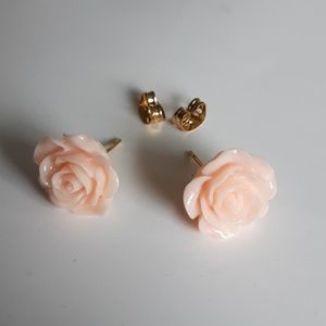 Rose Stud Earrings Floral, Flower